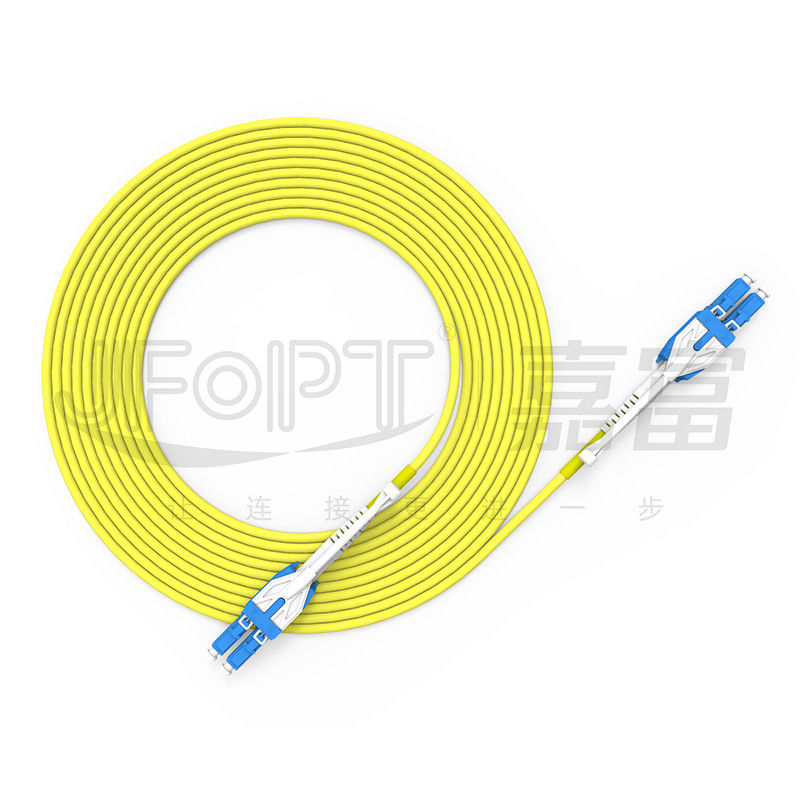 Solo cordón de remiendo del LC Uniboot de la manga de la cola del cable de fribra óptica del duplex del tubo