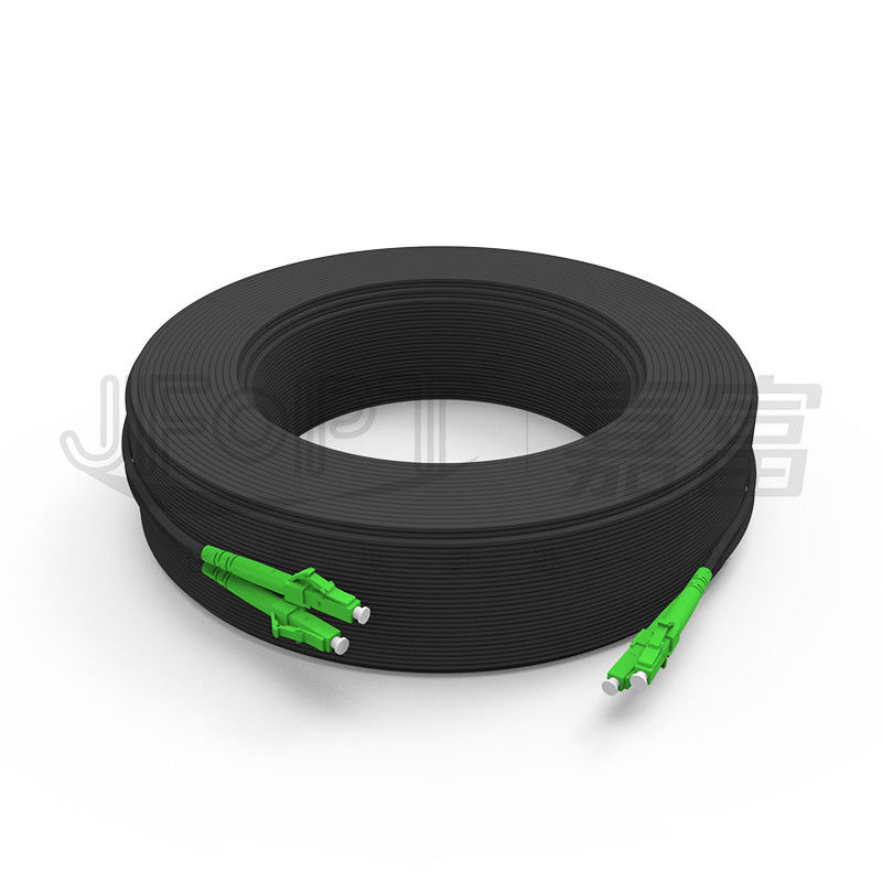 Puente resistente ULTRAVIOLETA 2.0*5.0m m del cable de descenso del cordón de remiendo de la fibra óptica del negro de FRP LSZH Autosupported