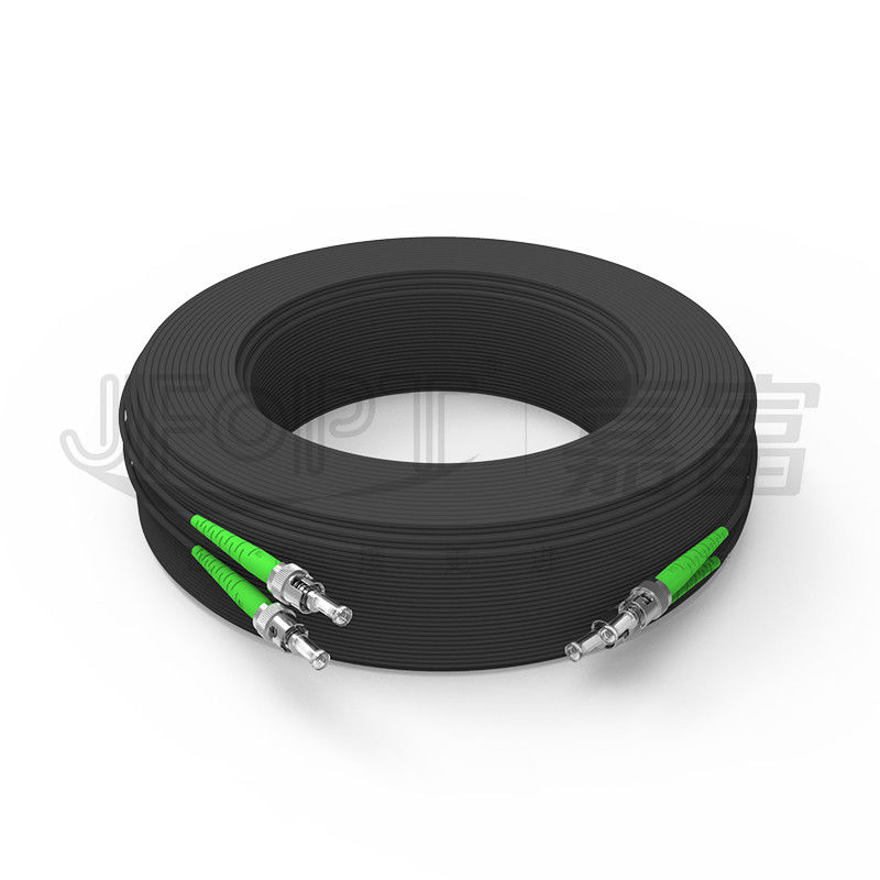 Puente resistente ULTRAVIOLETA 2.0*5.0m m del cable de descenso del cordón de remiendo de la fibra óptica del negro de FRP LSZH Autosupported