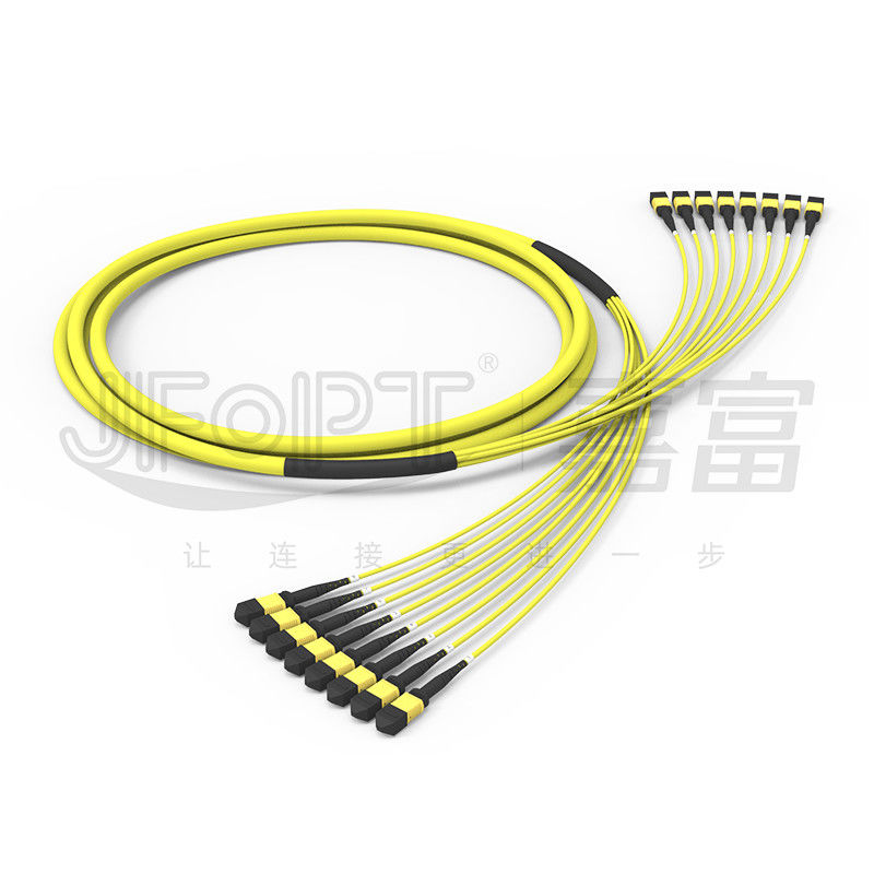 G657A1 doblan el solo modo OS2 de MPO del cable de fribra óptica 96 de la base 8 de las fibras insensibles de la unidad 12 de pequeñas pérdidas