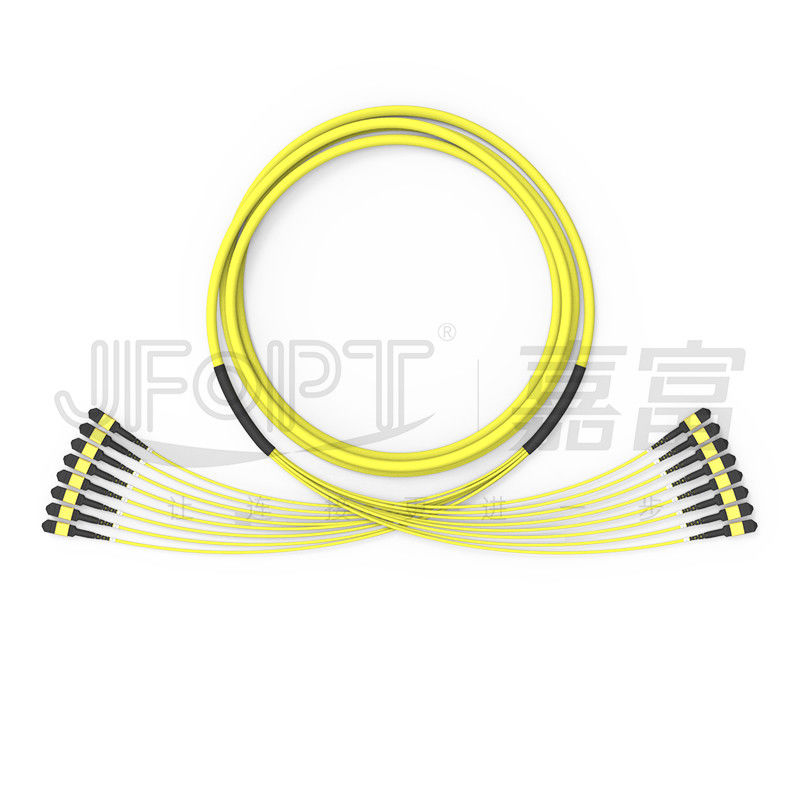 G657A1 doblan el solo modo OS2 de MPO del cable de fribra óptica 96 de la base 8 de las fibras insensibles de la unidad 12 de pequeñas pérdidas