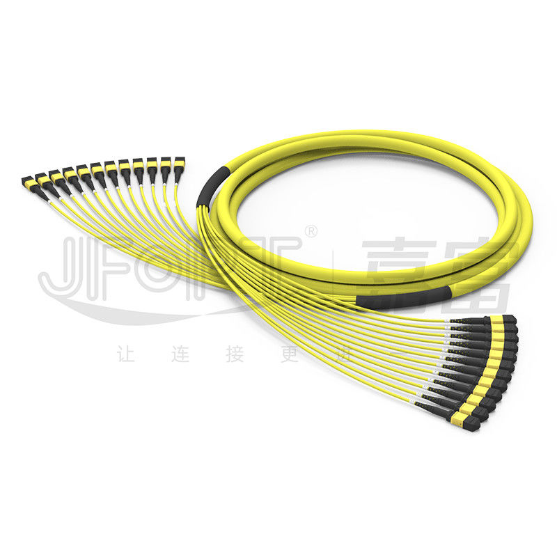 144 cable OS2 unimodal MPO/APC LSZH del submarino del cable 3.0m m del tronco de las unidades MPO de los corazones 12