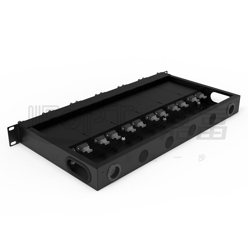 El panel de remiendo de fibra estándar 1U corazones de 19 pulgadas 144 con los casetes de 6PCS MPO-LC 24F MPO