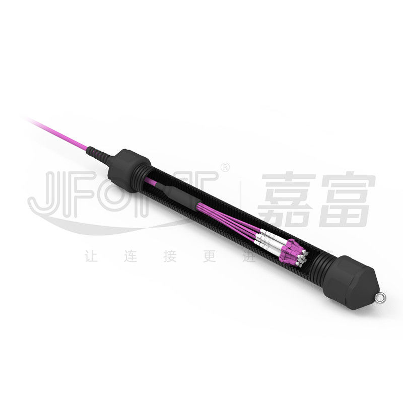 Mini Cable 12 quita el corazón al cable de fribra óptica pre terminado con la rama con varios modos de funcionamiento de la violeta OM4 los 0.5m de los conectores del LC UPC