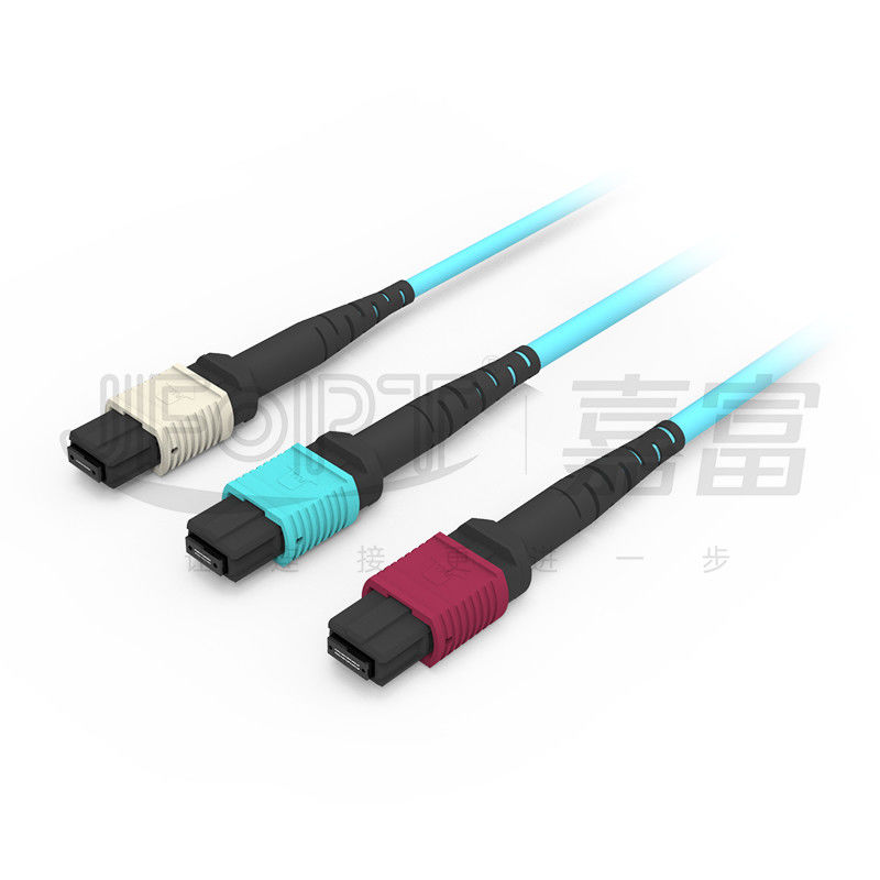 Tronco ignífugo de la fibra óptica del PVC del cable 2.0mm-5.0m m del tronco de OFNP MPO