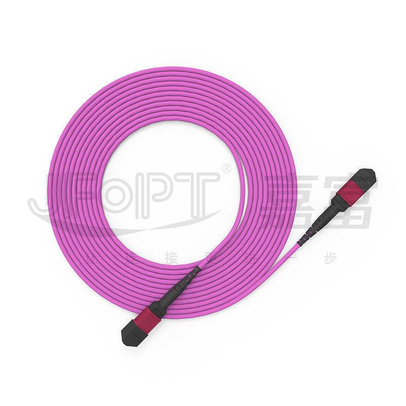Tronco ignífugo de la fibra óptica del PVC del cable 2.0mm-5.0m m del tronco de OFNP MPO