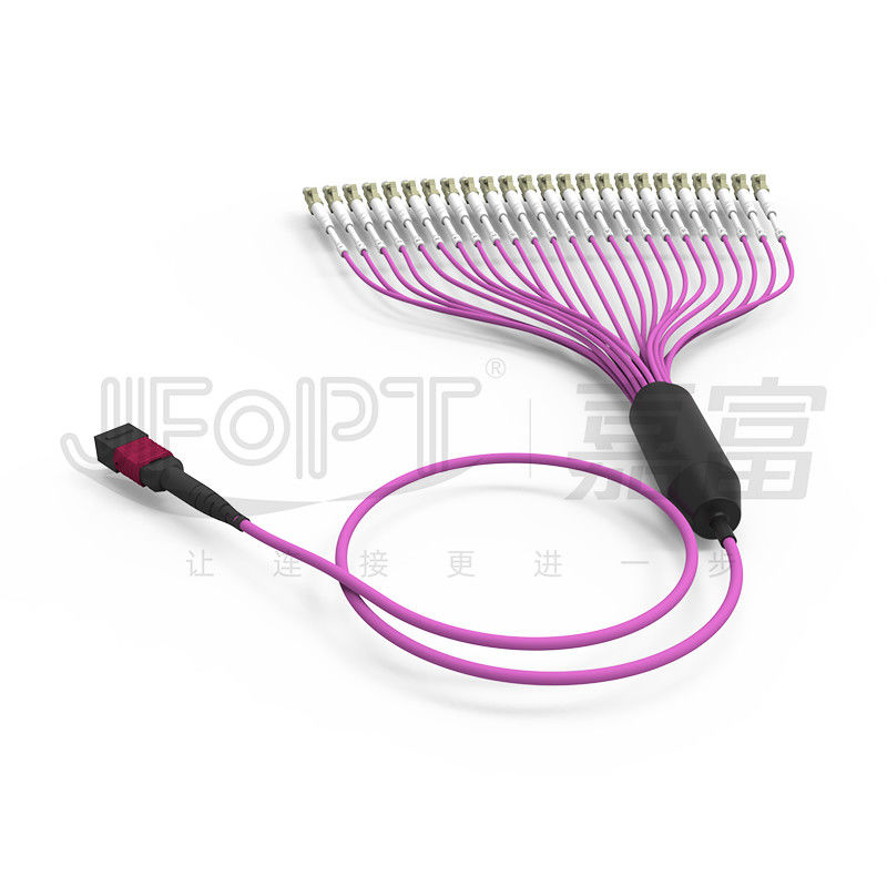 la rama MTP de 2.0m m LC remienda el cordón MTP-LC 24 quita el corazón al cordón de remiendo de la fibra OM4 de 3.0m m