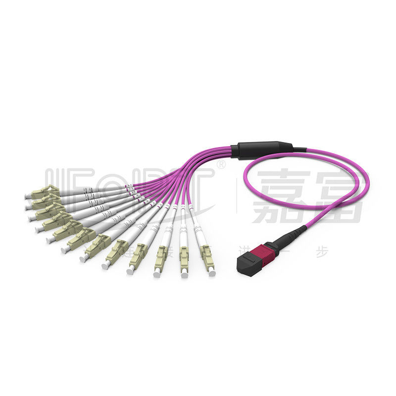 12 fibras duplican la aguamarina con varios modos de funcionamiento del cable MPO-LC/SC/FC/ST 50/125 3.0m m LSZH del desbloqueo de MPO