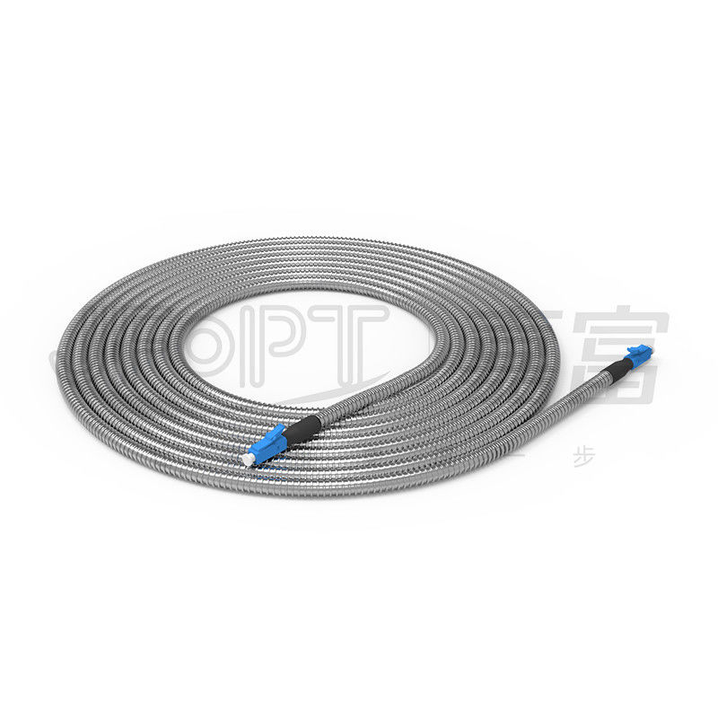 Cordón de remiendo acorazado espiral externo del cable de fribra óptica acorazado 6.0m m interior inarrugable