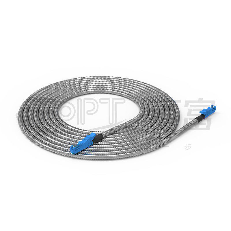 Cordón de remiendo acorazado espiral externo del cable de fribra óptica acorazado 6.0m m interior inarrugable