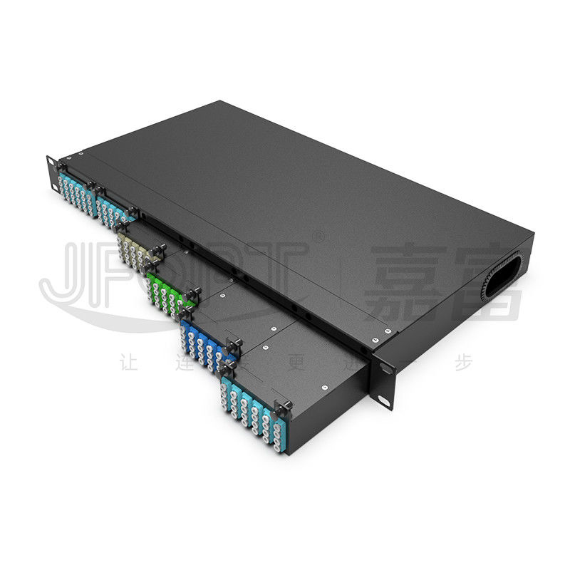 Los casetes del panel de remiendo de fibra del soporte de estante 6pcs MPO con los corazones 1pc 24 o 2pcs 12 quitan el corazón al cable de MPO-LC
