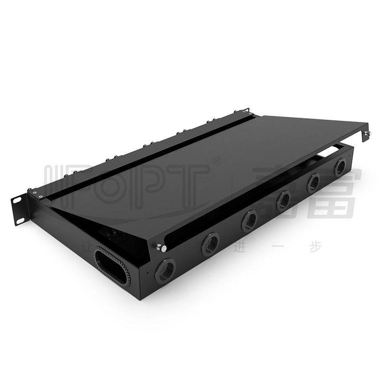 Los casetes del panel de remiendo de fibra del soporte de estante 6pcs MPO con los corazones 1pc 24 o 2pcs 12 quitan el corazón al cable de MPO-LC