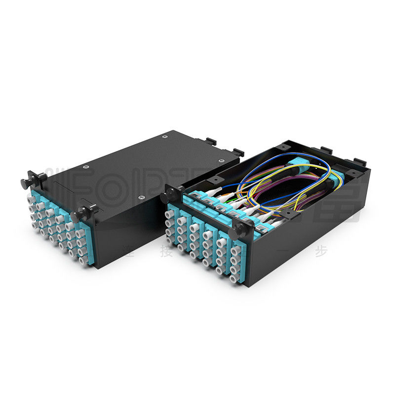 Los casetes del panel de remiendo de fibra del soporte de estante 6pcs MPO con los corazones 1pc 24 o 2pcs 12 quitan el corazón al cable de MPO-LC
