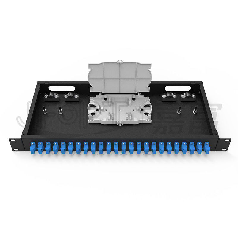 el panel de remiendo portuario del soporte de estante del panel de remiendo de 1U ToolLess 24 LC duplica 48 fibras