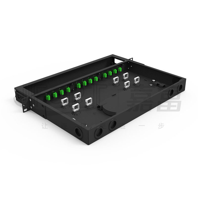 12-48 las fibras atormentan ST 1U del SC FC del LC del panel de remiendo de fibra del soporte fijaron la caja de distribución de la fibra