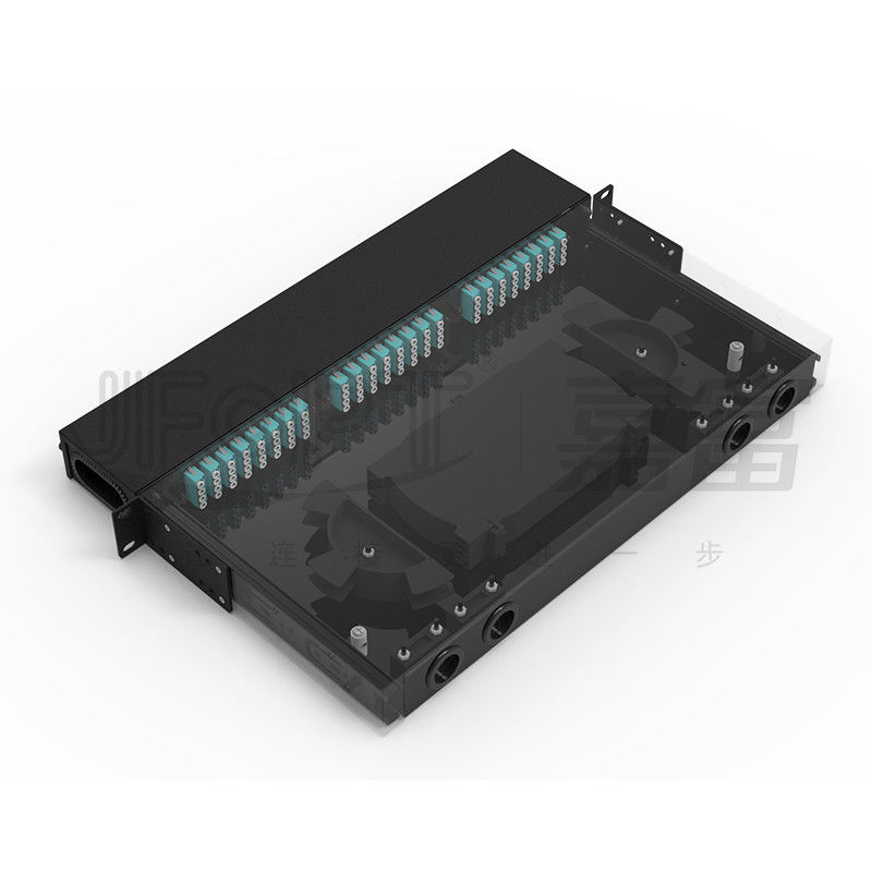 Resbalando la caja de distribución del panel de remiendo de fibra del cajón cargada por completo con OM1 con varios modos de funcionamiento OM2 OM3 OM4 OM5