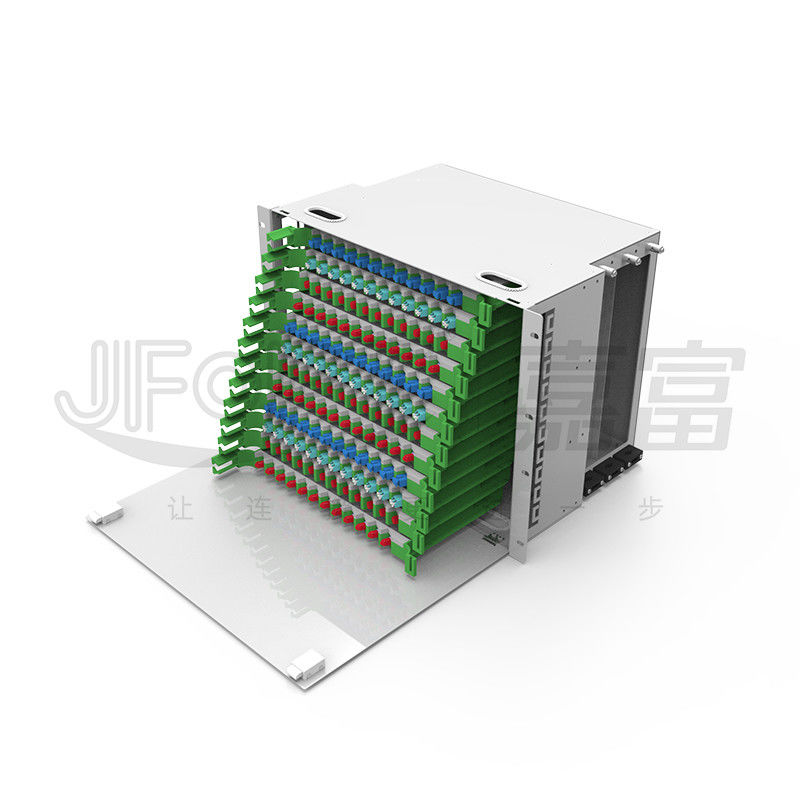 profundidad de la caja de distribución de la fibra del SC SX/de FC SX ODF de la base del panel de remiendo de fibra del soporte de estante 7.5U 144 300m m