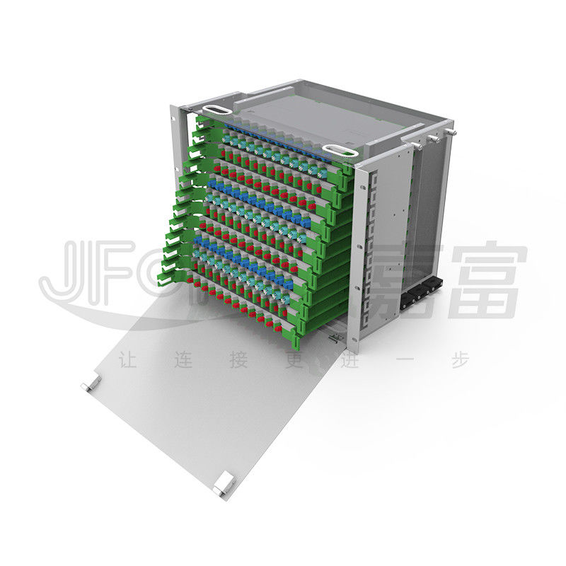 profundidad de la caja de distribución de la fibra del SC SX/de FC SX ODF de la base del panel de remiendo de fibra del soporte de estante 7.5U 144 300m m