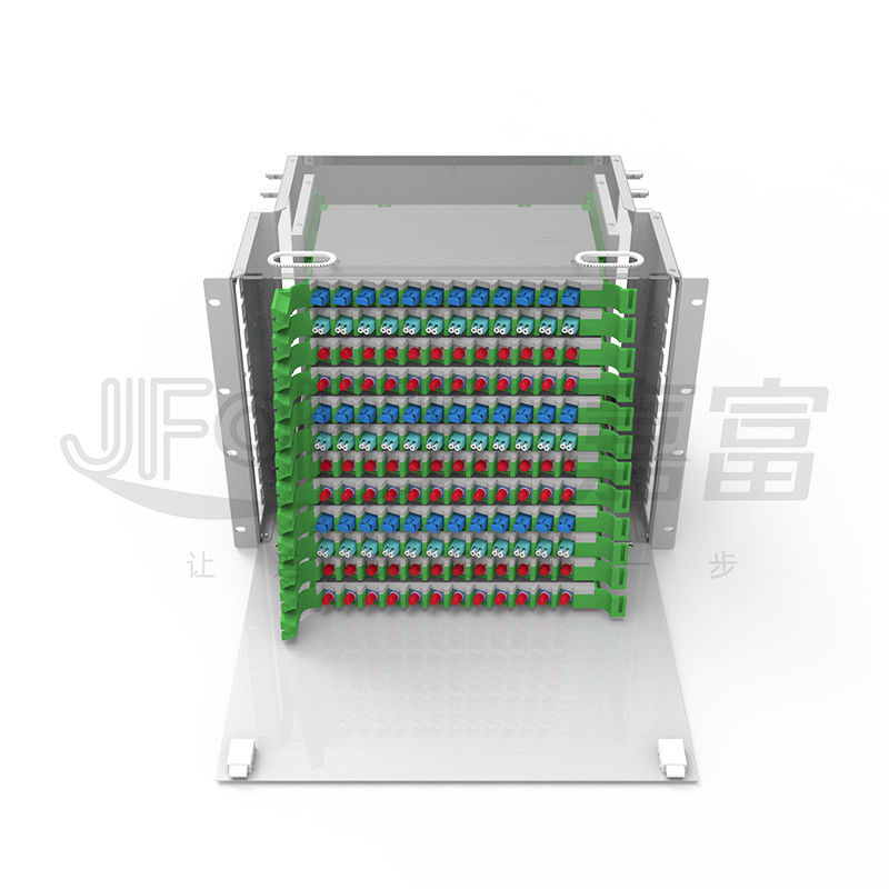 profundidad de la caja de distribución de la fibra del SC SX/de FC SX ODF de la base del panel de remiendo de fibra del soporte de estante 7.5U 144 300m m
