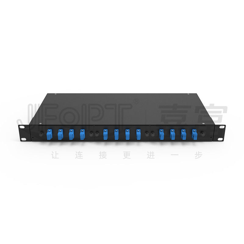 El panel de remiendo de fibra del soporte de estante del puerto del SC 12 con los adaptadores de SC/UPC y las coletas del 1m