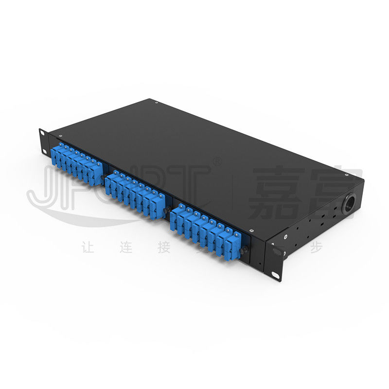 El panel de remiendo fijo del solo modo del SC DX de la base de la caja de distribución de la fibra 1U 48