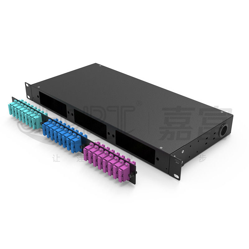 El panel de remiendo fijo del solo modo del SC DX de la base de la caja de distribución de la fibra 1U 48