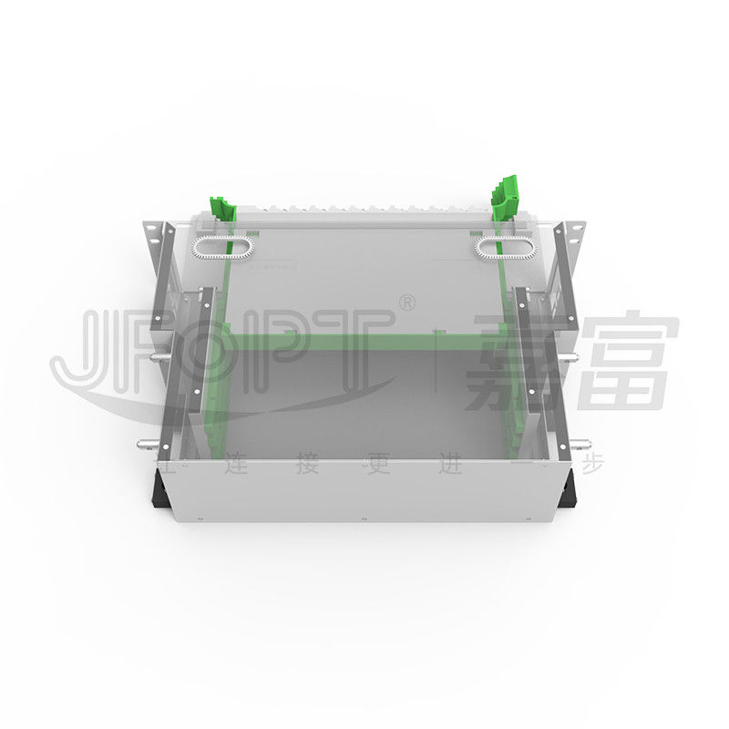96 caja de la fibra del LC DX ODF del panel de remiendo de la base 3U con 4 bandejas modulares