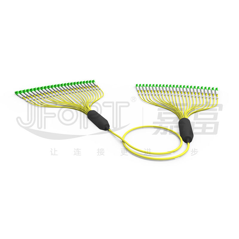 3.0m m pre terminaron la rama externa amarilla de la envoltura LC/APC de los corazones G657A1 del cable de fribra óptica 24