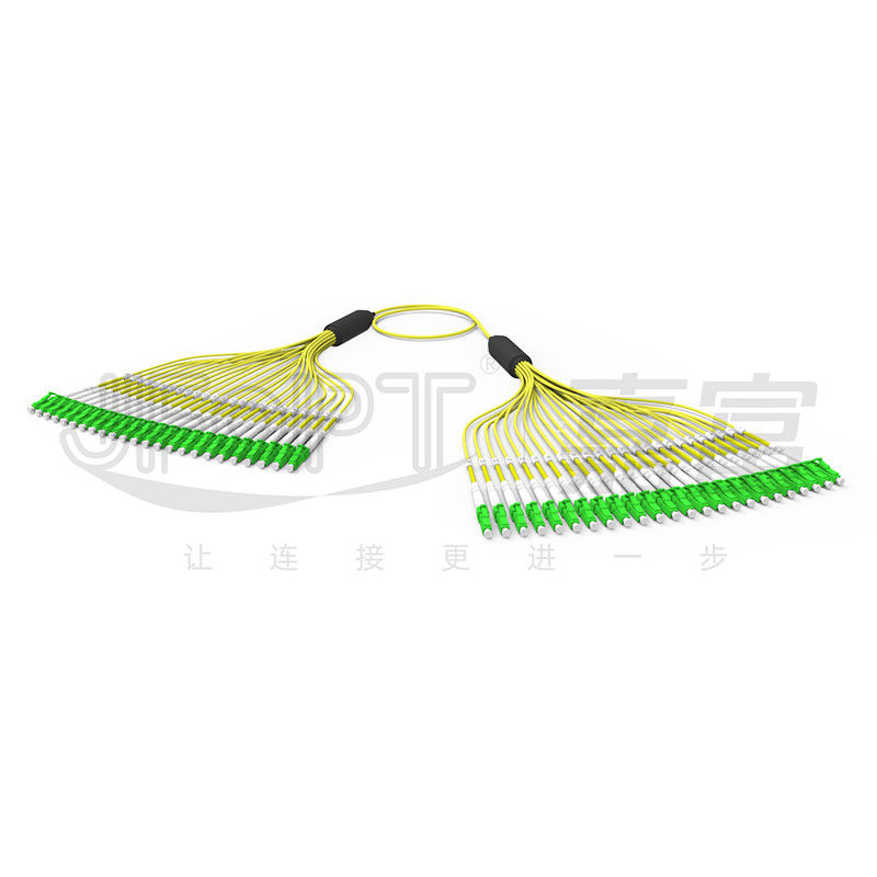 3.0m m pre terminaron la rama externa amarilla de la envoltura LC/APC de los corazones G657A1 del cable de fribra óptica 24