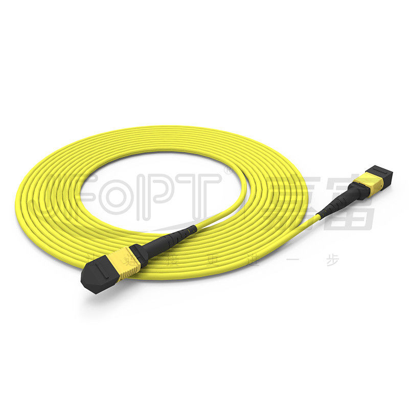 12 núcleos de cable MPO de tronco con cable de parche de modo único G657A1/G657A2 3.0 LSZH Inversión de polaridad A/B
