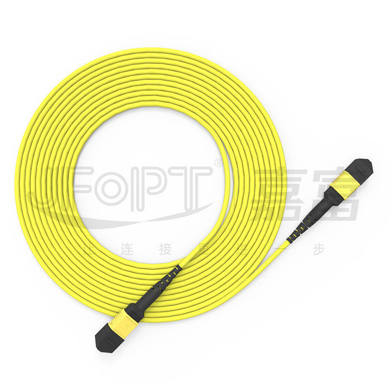 12 núcleos de cable MPO de tronco con cable de parche de modo único G657A1/G657A2 3.0 LSZH Inversión de polaridad A/B