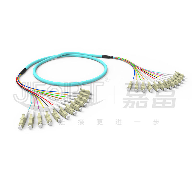 10 Gigabit de la cinta de la rama Multimode cordón de parche 2-24 núcleos OM3/OM4 Aqua LSZH rama 2.0/3.0mm
