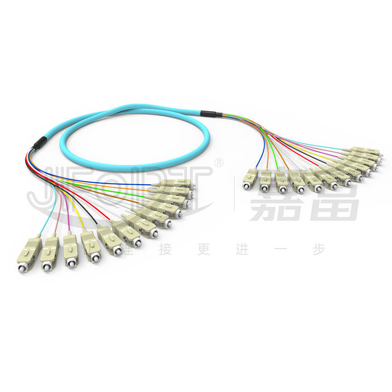 10 Gigabit de la cinta de la rama Multimode cordón de parche 2-24 núcleos OM3/OM4 Aqua LSZH rama 2.0/3.0mm