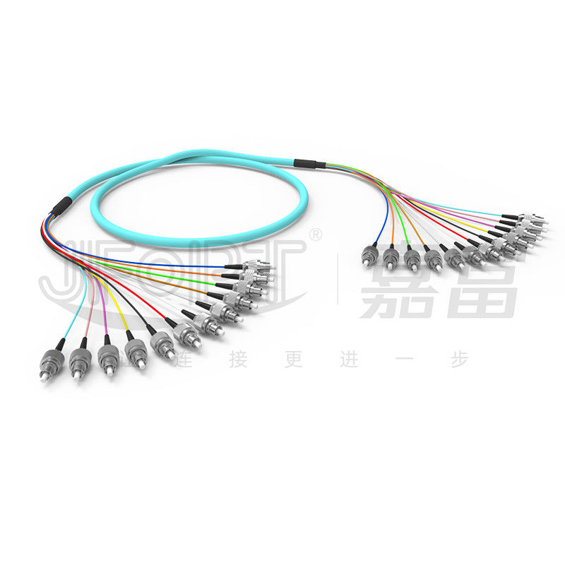 10 Gigabit de la cinta de la rama Multimode cordón de parche 2-24 núcleos OM3/OM4 Aqua LSZH rama 2.0/3.0mm