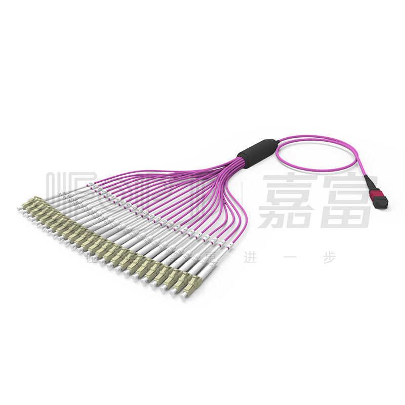 Multimodo OM4 MPO de 24 núcleos a cable de fibra LSZH para centros de datos de alta densidad