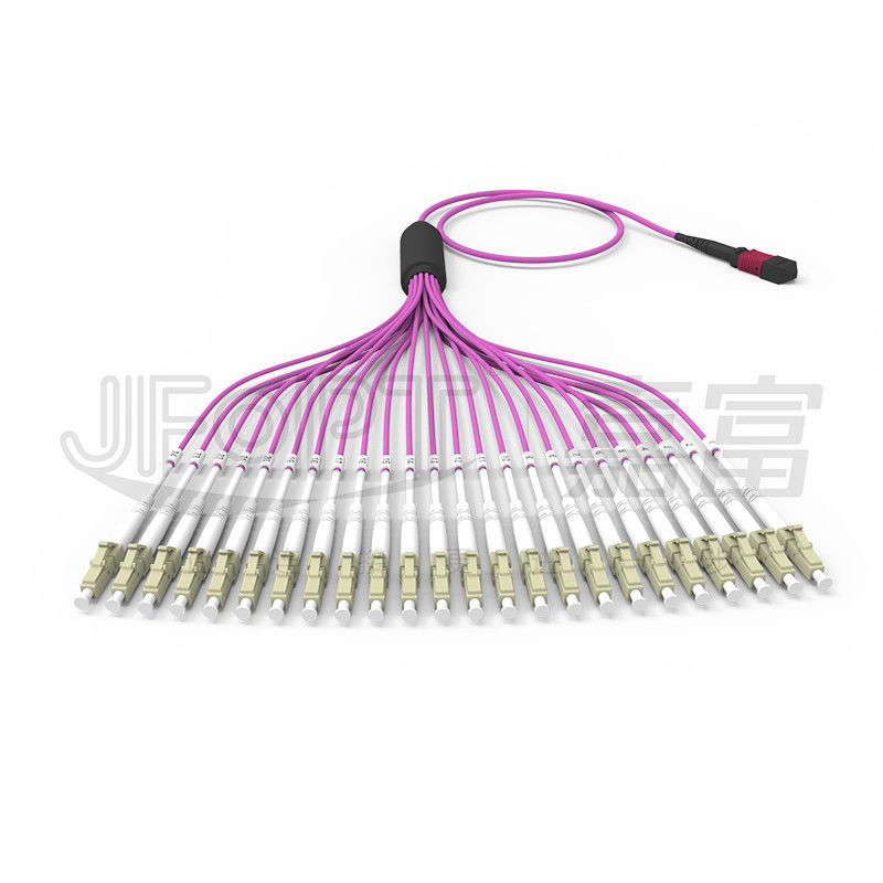 Multimodo OM4 MPO de 24 núcleos a cable de fibra LSZH para centros de datos de alta densidad