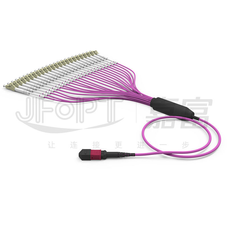 Multimodo OM4 MPO de 24 núcleos a cable de fibra LSZH para centros de datos de alta densidad