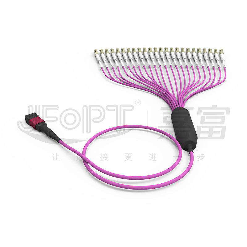 Multimodo OM4 MPO de 24 núcleos a cable de fibra LSZH para centros de datos de alta densidad