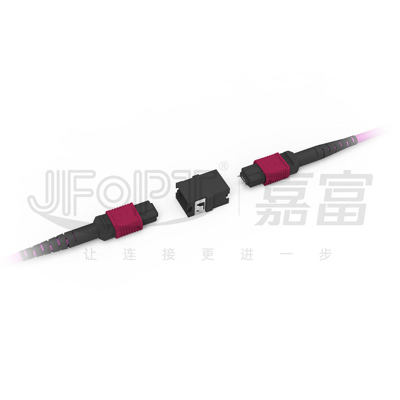 Multimodo OM4 MPO de 24 núcleos a cable de fibra LSZH para centros de datos de alta densidad