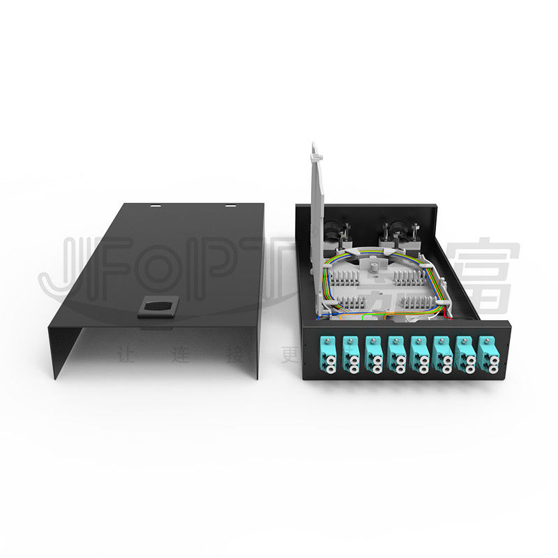 Caja de terminación de fibra óptica de tipo cerradura escritorio / montado en la pared SC/LC/FC/ST 8-12 puertos Negro