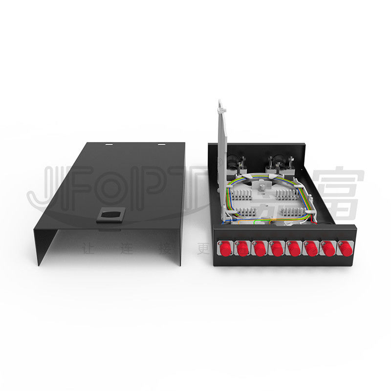 Caja de terminación de fibra óptica de tipo cerradura escritorio / montado en la pared SC/LC/FC/ST 8-12 puertos Negro