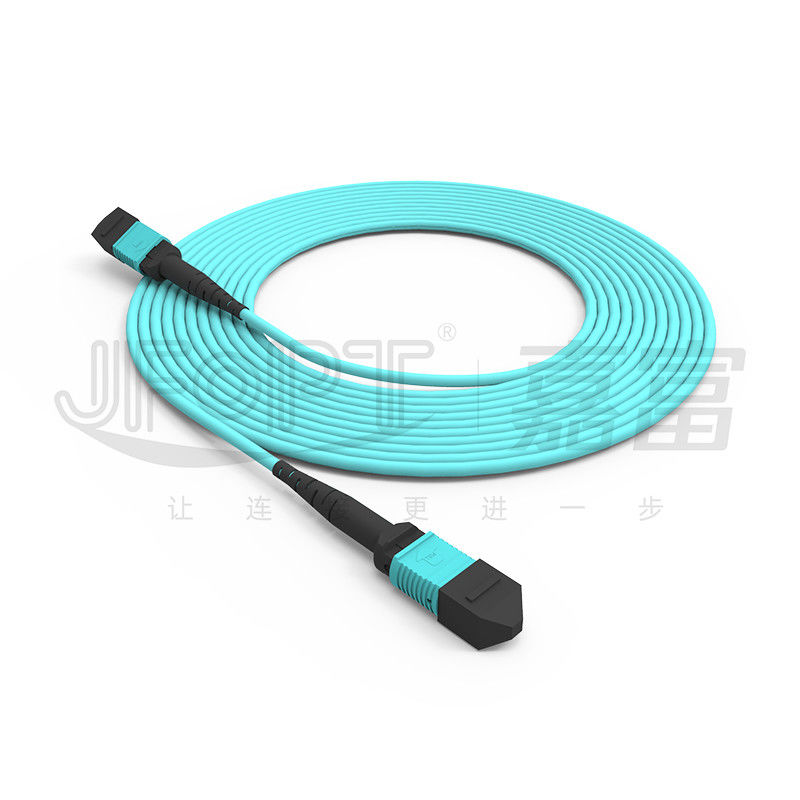 Pérdida de retorno del condensador MPO ≥20 dB MM OM3/OM4 MPO-MPO cordón de parche para comunicación de fibra óptica