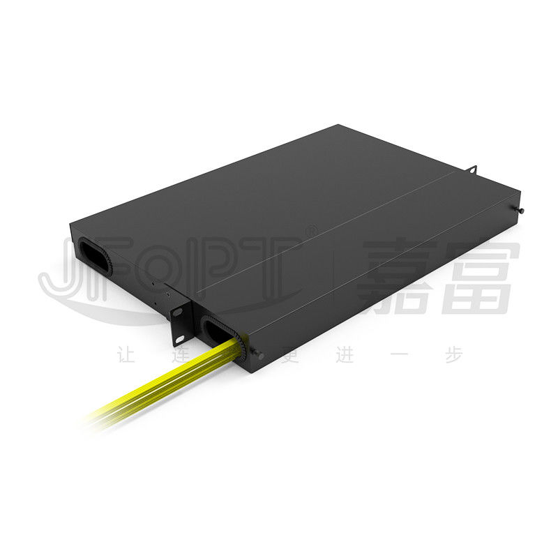 19 pulgadas 1U 96 núcleo de 4 piezas de módulo caja MPO panel de parches ODF con línea de alambre estándar por defecto LC metal montado