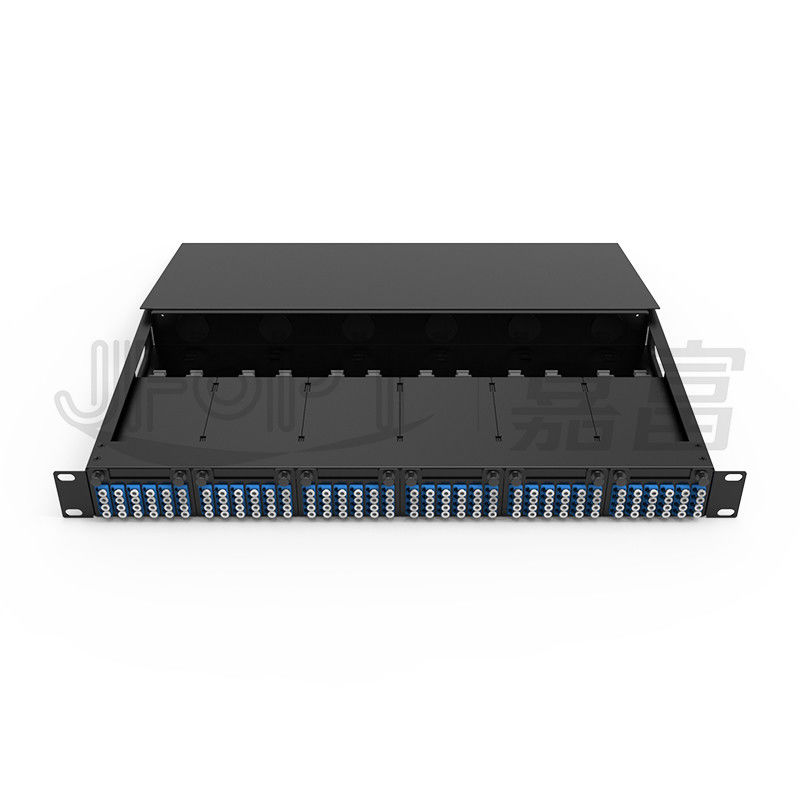 1U MPO-LC G657A1 144 núcleos de densidad de alta densidad caja de unión con adaptador de LC chasis de acero laminado en frío