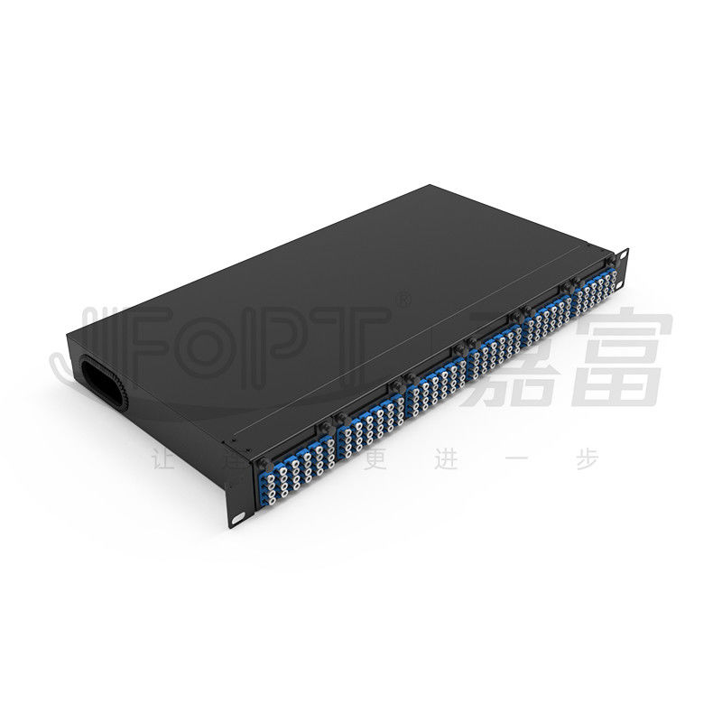 1U MPO-LC G657A1 144 núcleos de densidad de alta densidad caja de unión con adaptador de LC chasis de acero laminado en frío