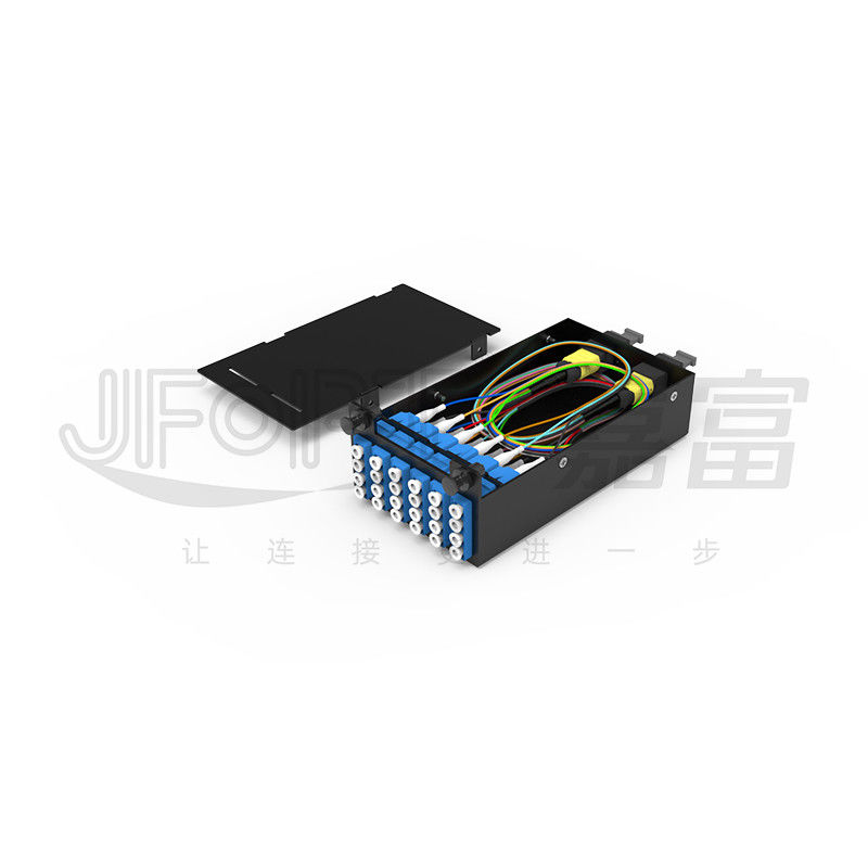 1U MPO-LC G657A1 144 núcleos de densidad de alta densidad caja de unión con adaptador de LC chasis de acero laminado en frío