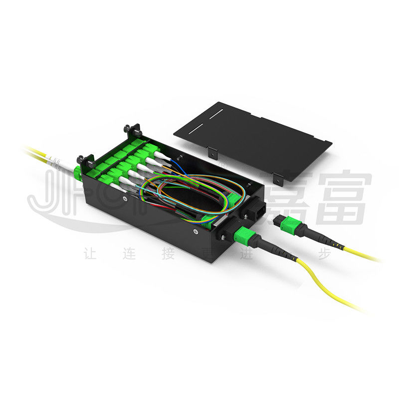 MPO-LC 0.9mm 12Cores Breakout Cable longitud personalizada SM G657a1 Fibra módulo de fibra múltiple caja adaptador Cordón de parche