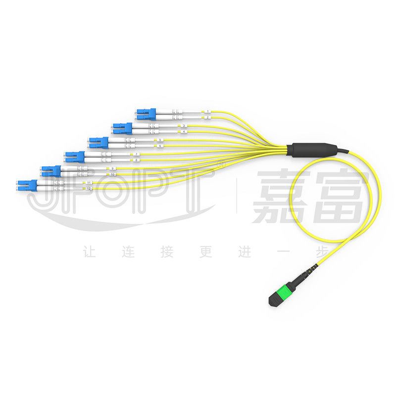 Diseño de longitud desigual MPO-LC adapta entornos de cableado complejos SM Breakout Cable 12 Fiber Customizable LC DX Patch Cord