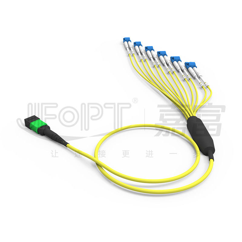 Diseño de longitud desigual MPO-LC adapta entornos de cableado complejos SM Breakout Cable 12 Fiber Customizable LC DX Patch Cord