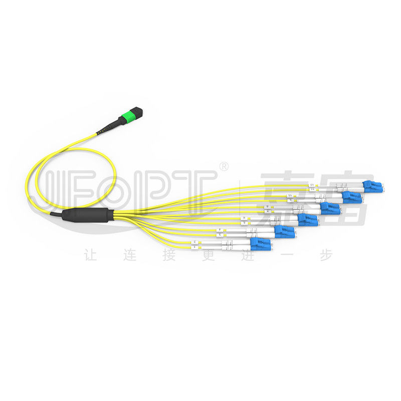 Diseño de longitud desigual MPO-LC adapta entornos de cableado complejos SM Breakout Cable 12 Fiber Customizable LC DX Patch Cord